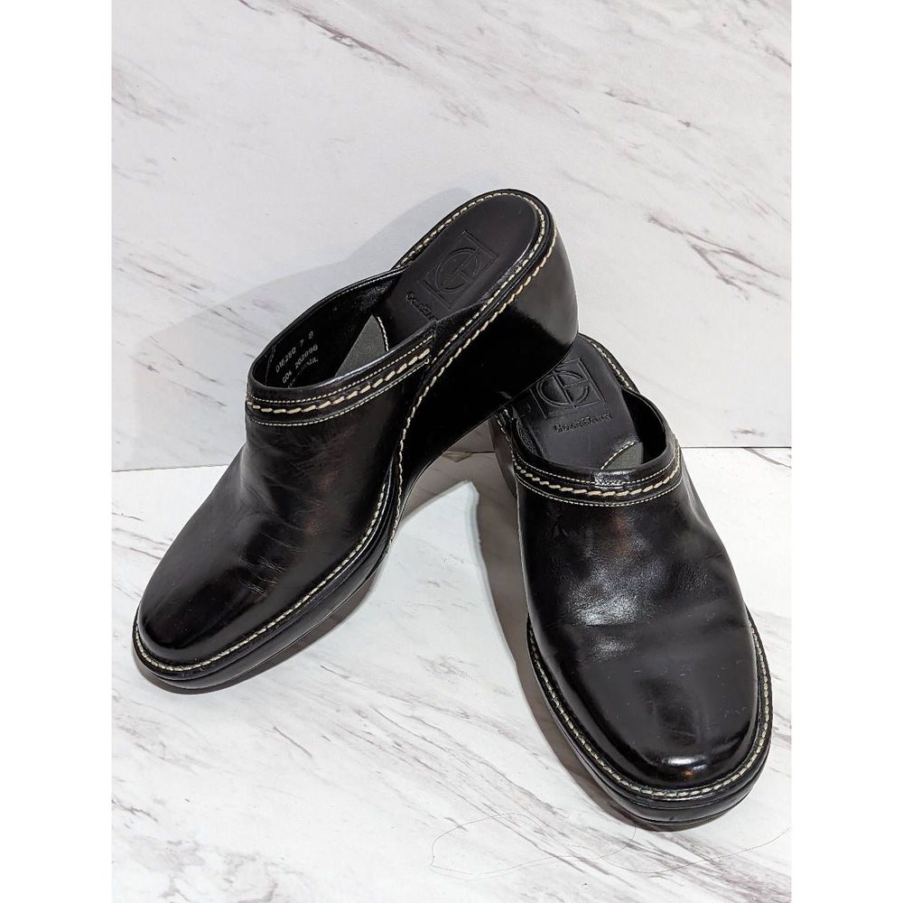 Cole Haan Women's Black Leather Slip-On Clogs Size 7